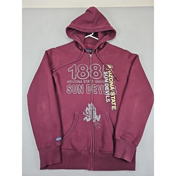 Jansport Tops - Jansport ASU Arizona State Sun Devils Maroon Full Zip Hoodie Women's Size Large